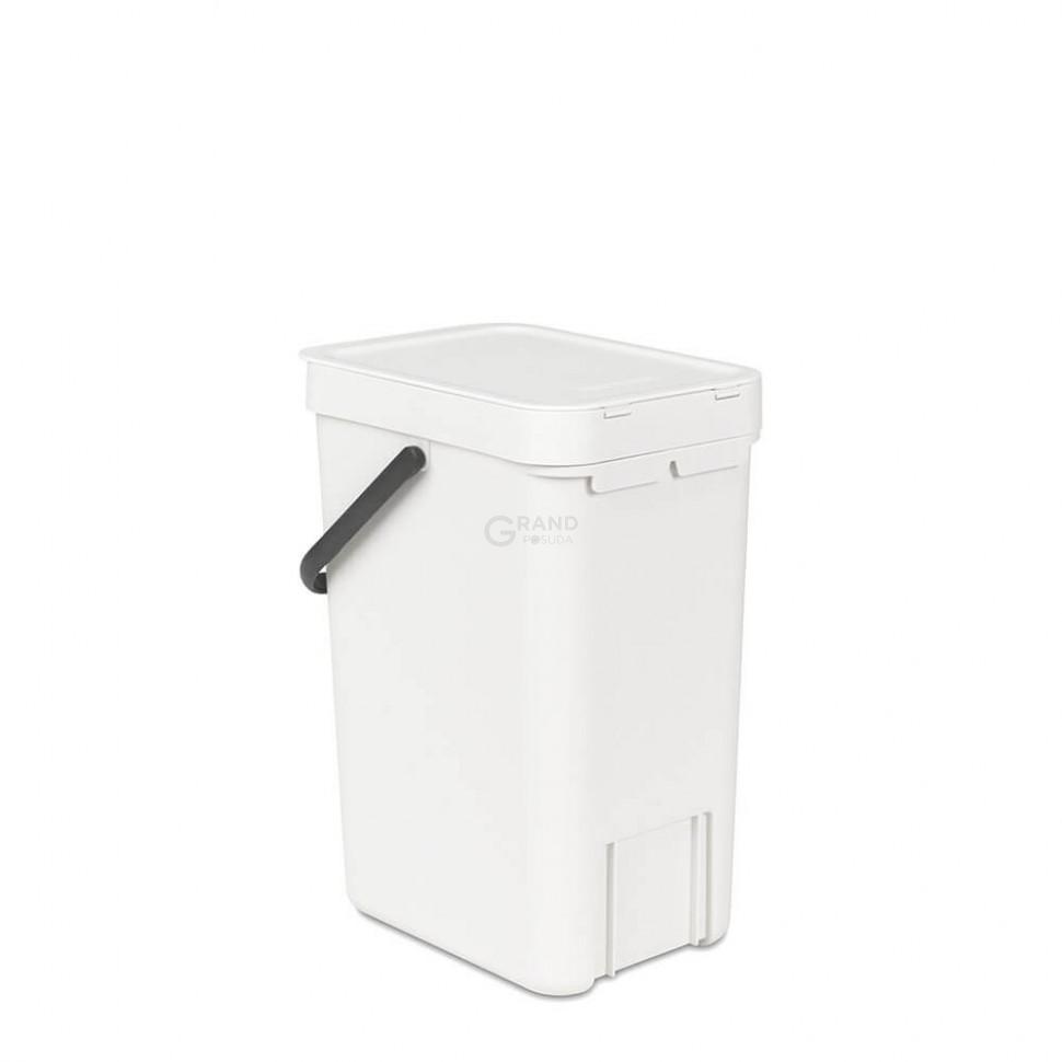 Brabantia Мусорное ведро 12 л белое Sort&Go | https://grandposuda.com.ua