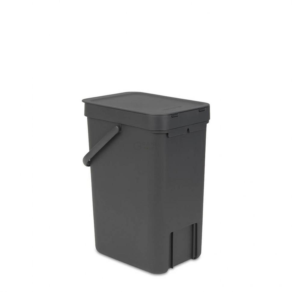 Brabantia Відро для сміття 12 л сіре Sort Go | https://grandposuda.com.ua