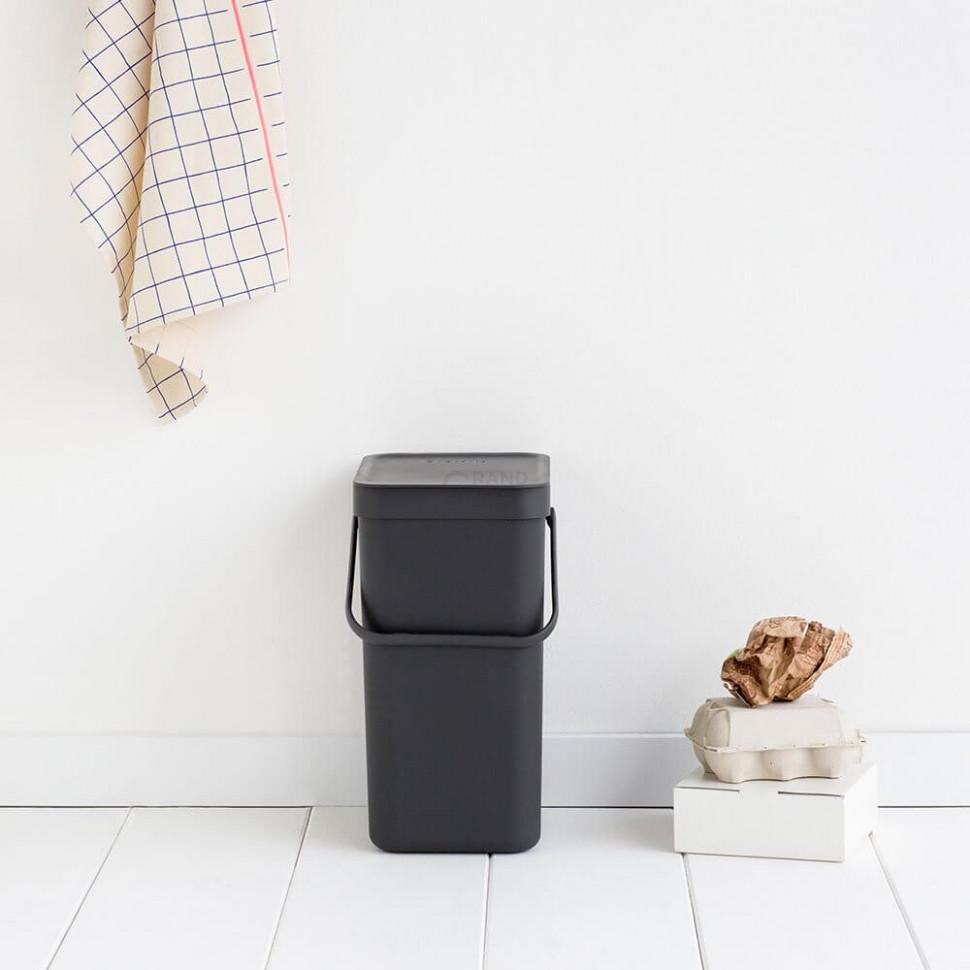 Brabantia Відро для сміття 12 л сіре Sort Go | https://grandposuda.com.ua