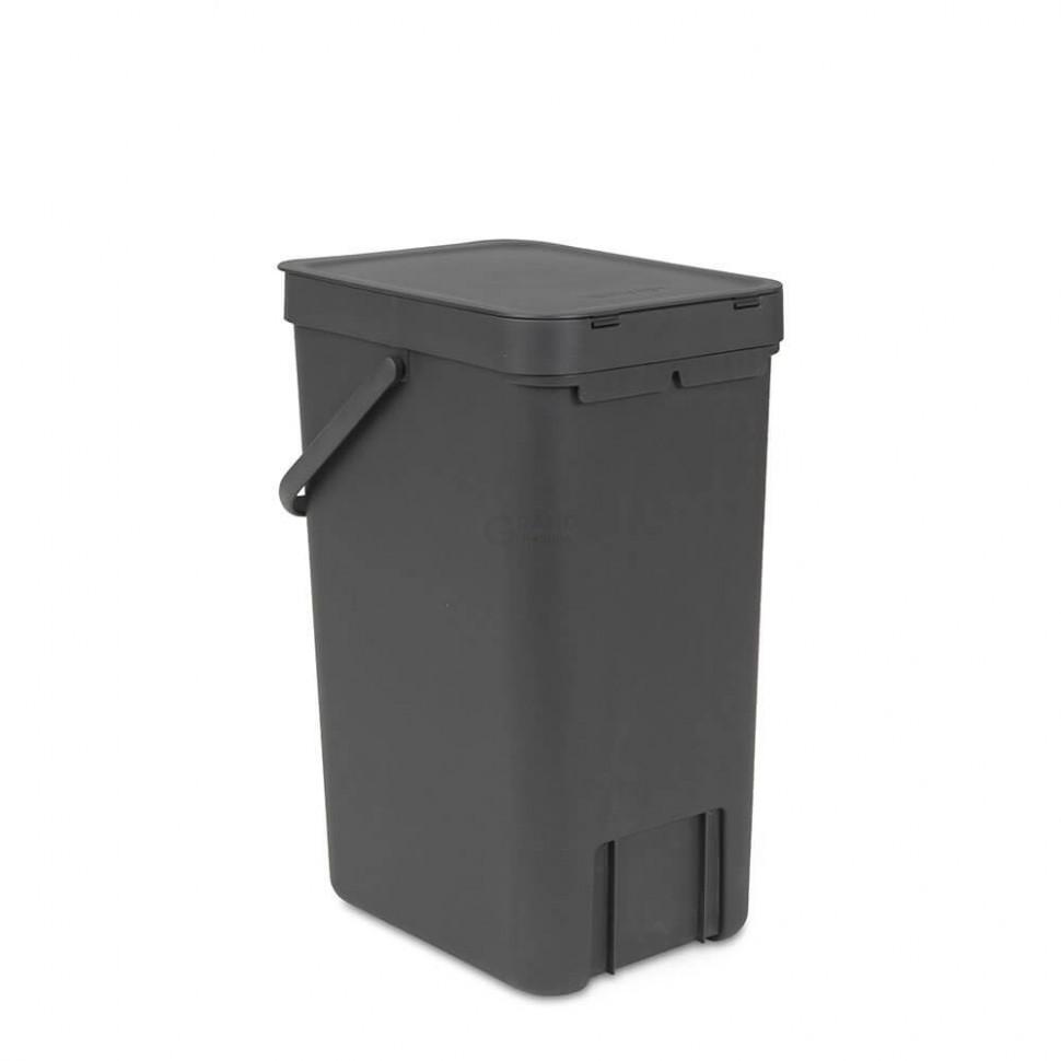 Brabantia Відро для сміття 16 л сіре Sort Go | https://grandposuda.com.ua