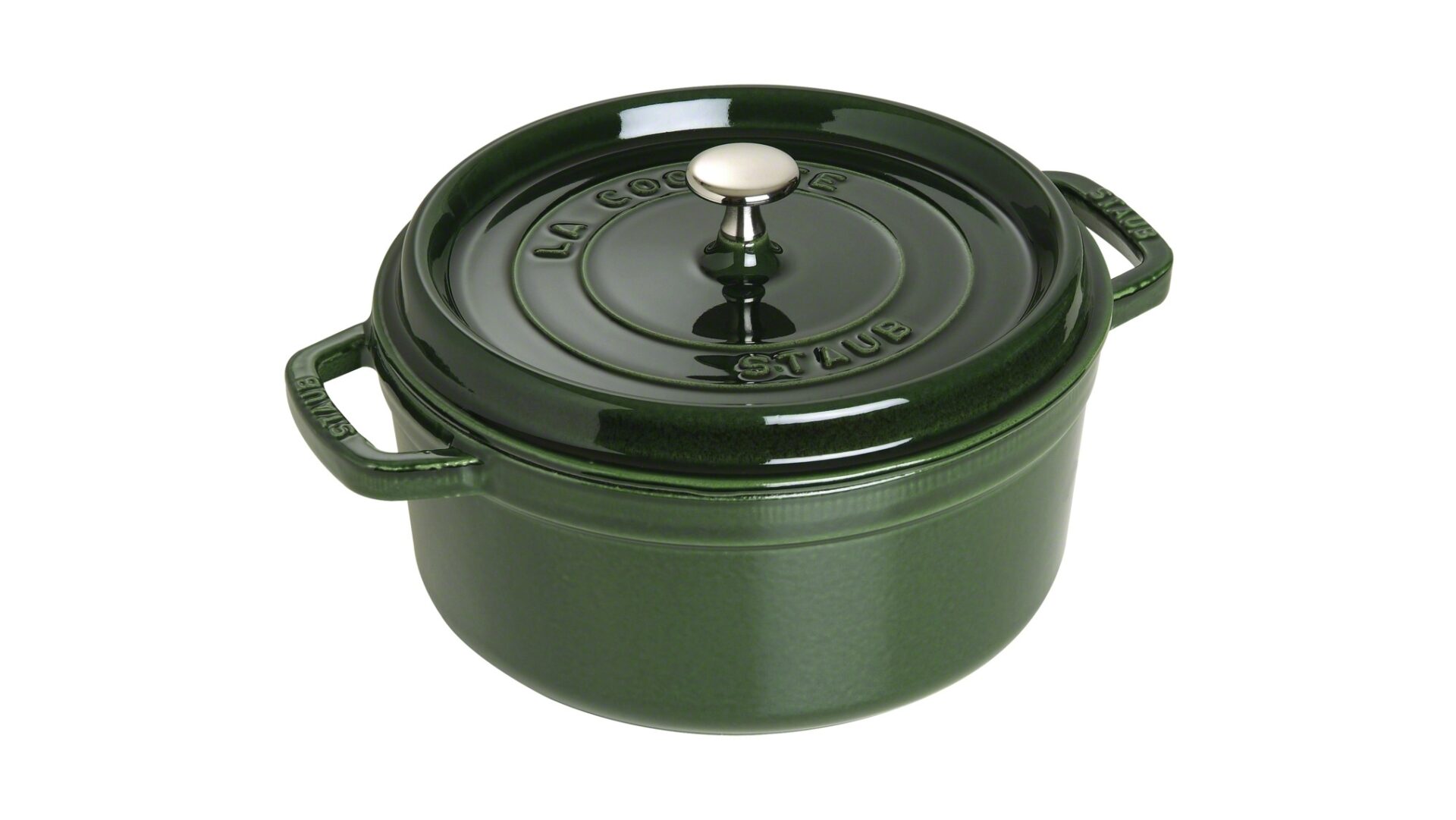 Staub Кокот круглый 20 см, зеленый базилик | https://grandposuda.com.ua