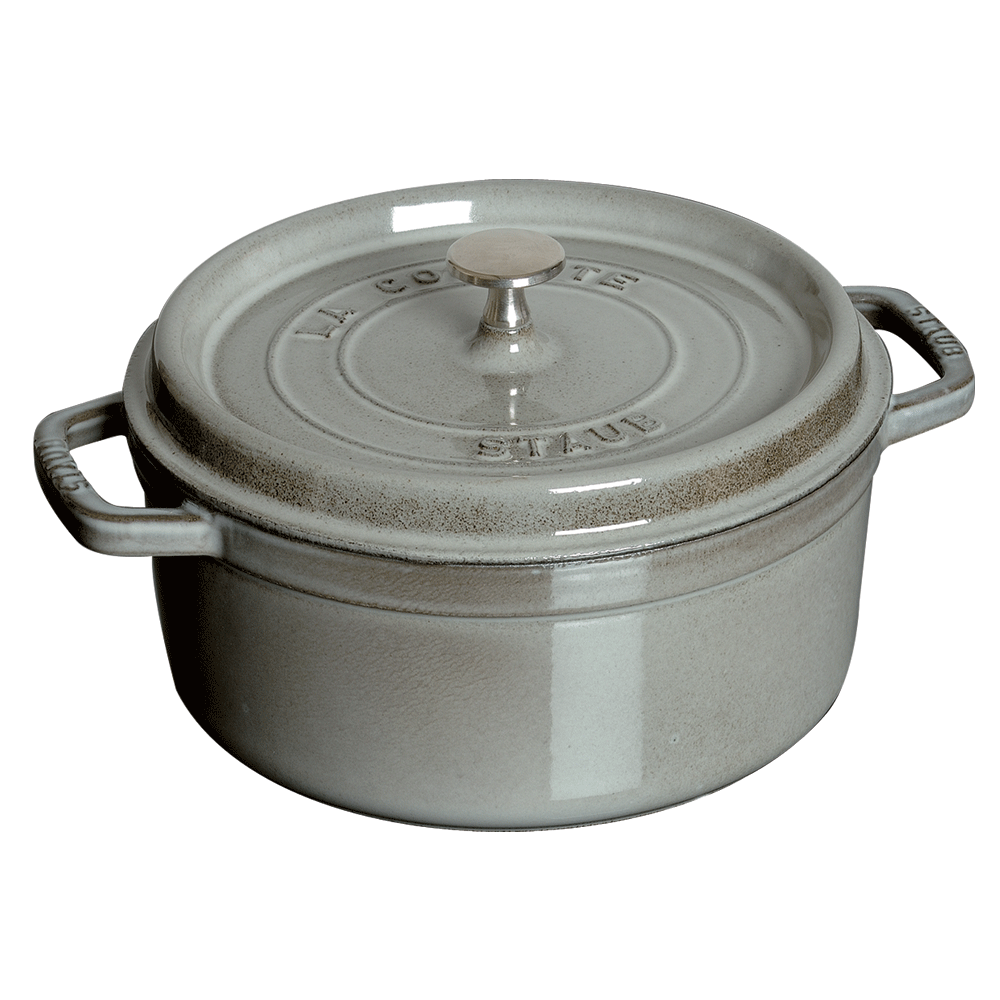Staub Кастрюля / жаровня 24 см с крышкой Graphite Grey | https://grandposuda.com.ua