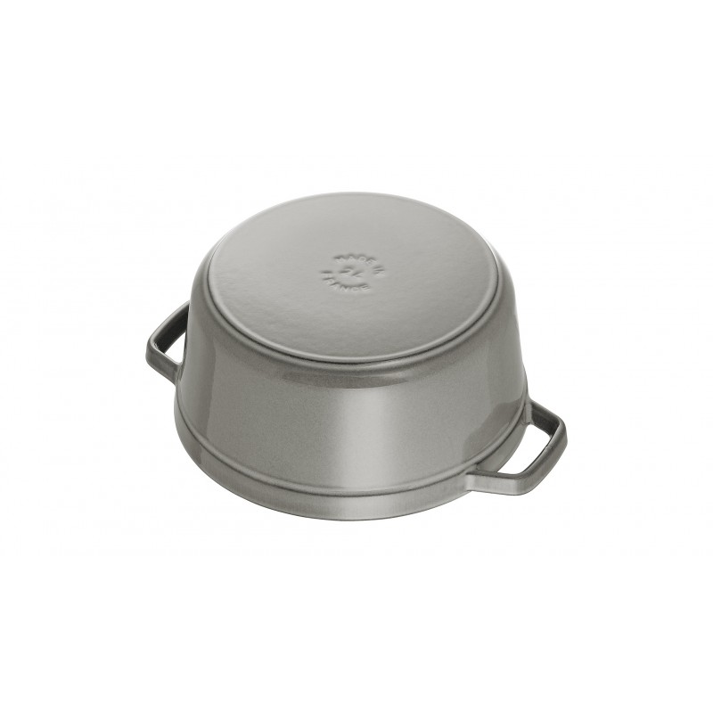 Staub Кокот круглый 24 см, серый графит | https://grandposuda.com.ua
