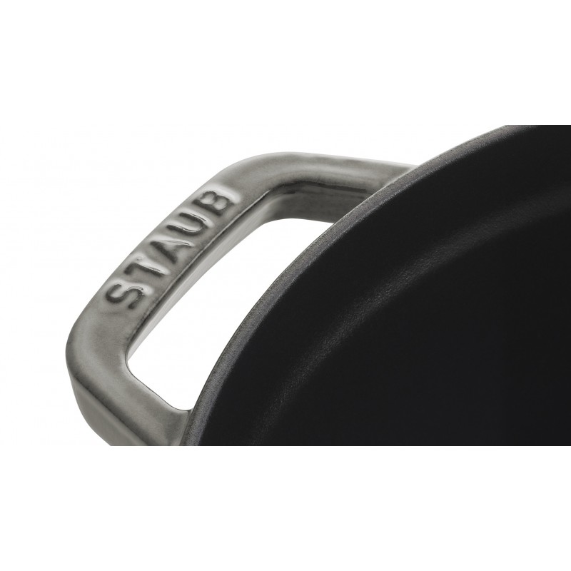 Staub Кокот круглый 24 см, серый графит | https://grandposuda.com.ua