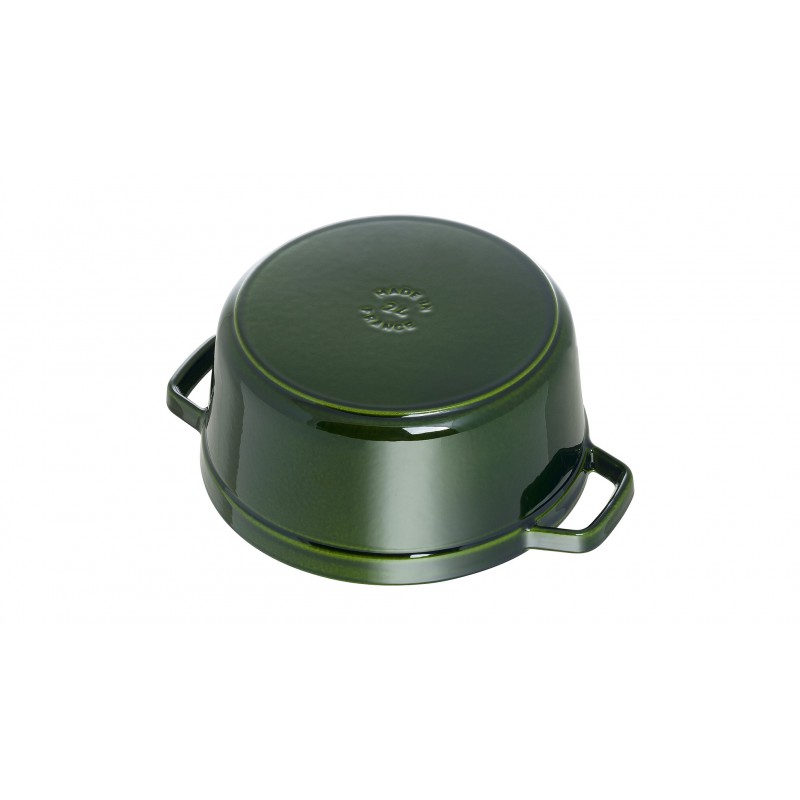 Staub Кокот круглий 24 см, зелений базилік | https://grandposuda.com.ua