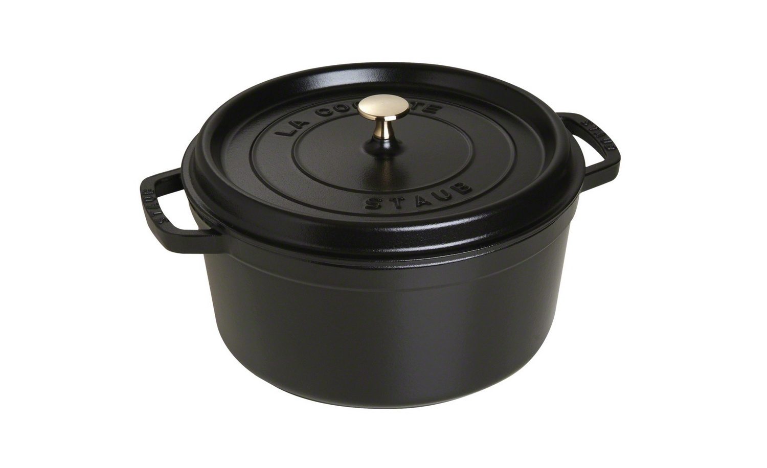 Staub Кокот круглый 26 см, черный | https://grandposuda.com.ua