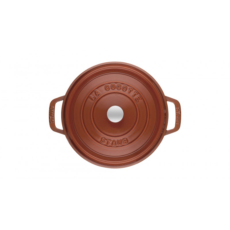 Staub Кокот круглый 26 см, корица | https://grandposuda.com.ua