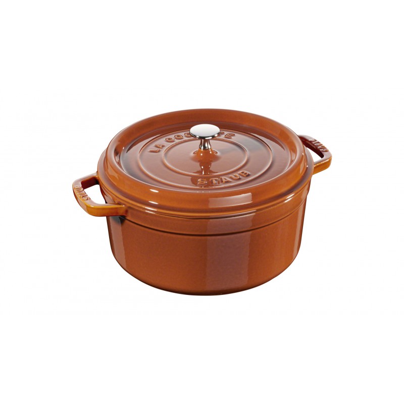 Staub Кокот круглый 26 см, корица | https://grandposuda.com.ua