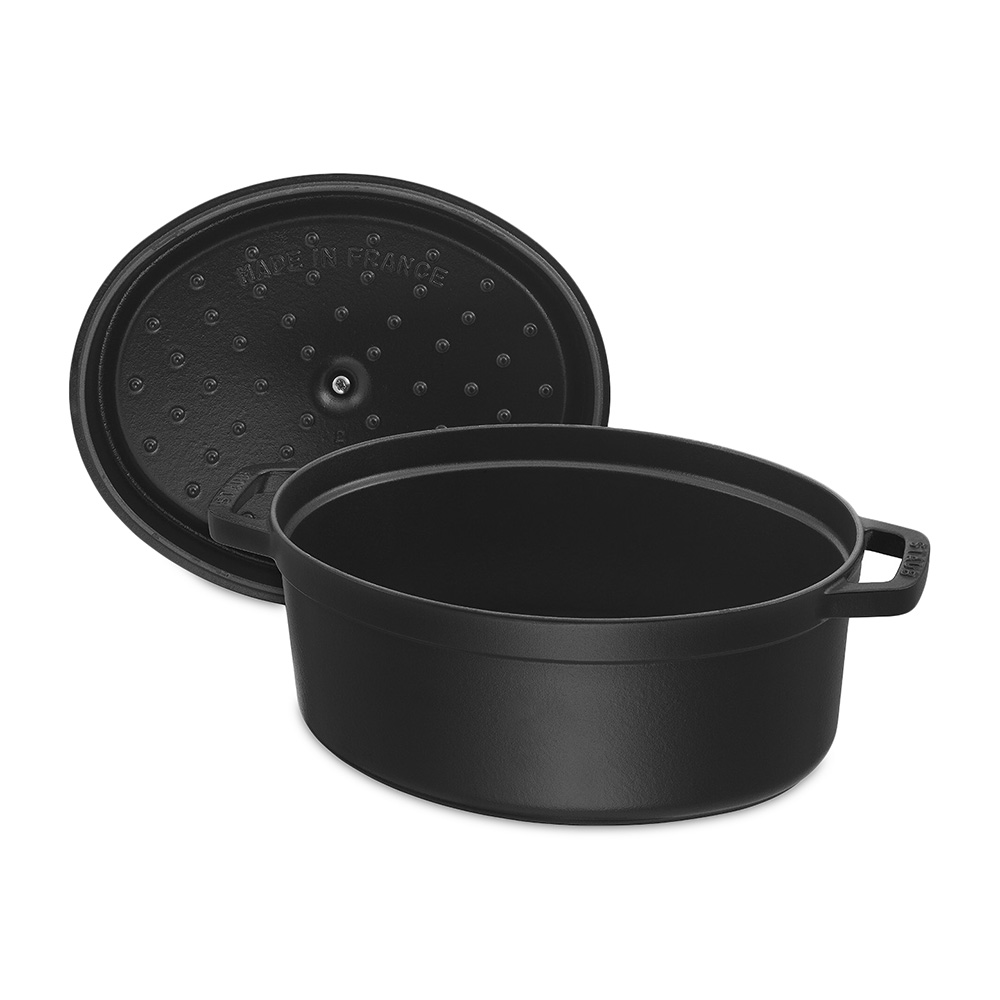 Staub Кокот овальний 27 см, чорний | https://grandposuda.com.ua