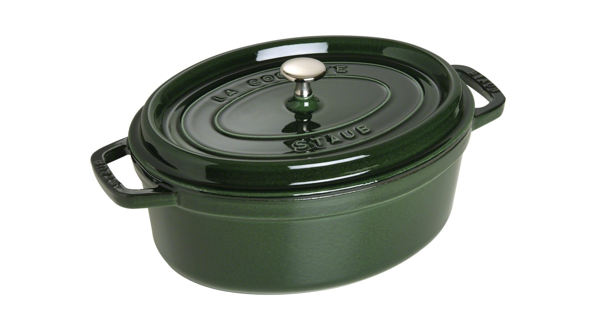 Staub Кокот овальний 27 см, зелений базилік | https://grandposuda.com.ua