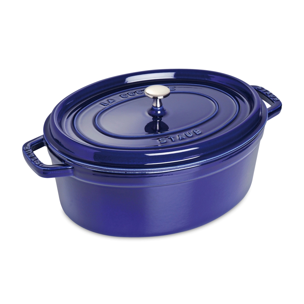 Staub Кокот овальний 27 см, темно-синій | https://grandposuda.com.ua