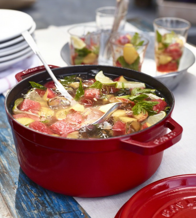 Staub Кокот круглый 28 см, вишневый | https://grandposuda.com.ua
