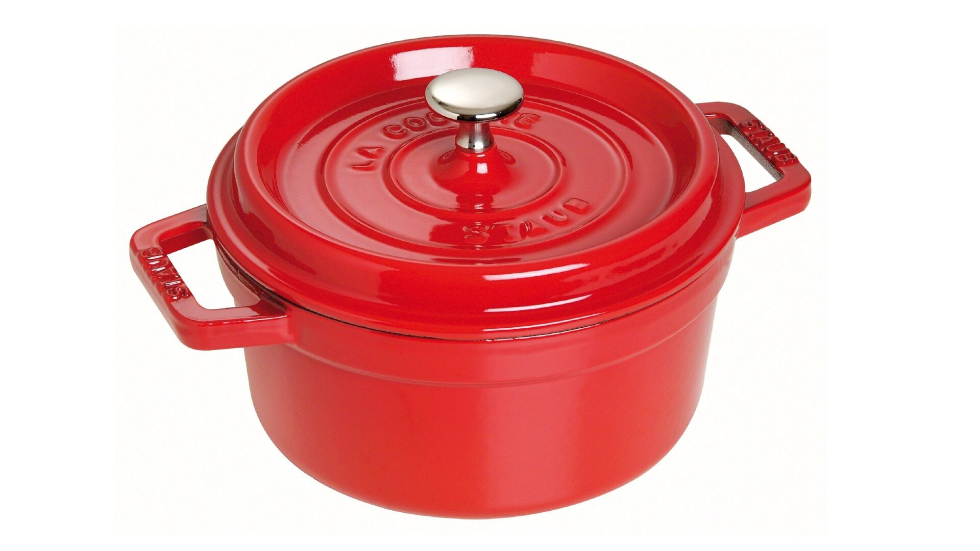 Staub Кокот круглый 28 см, вишневый | https://grandposuda.com.ua