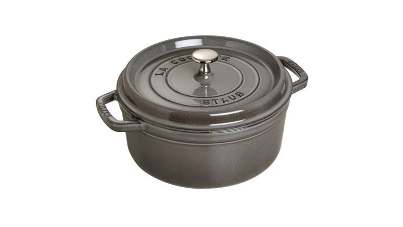 Staub Кокот круглий 28 см, сірий графіт | https://grandposuda.com.ua