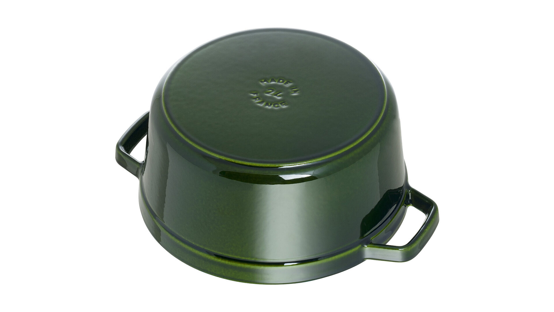 Staub Кокот круглий 28 см, зелений базилік | https://grandposuda.com.ua