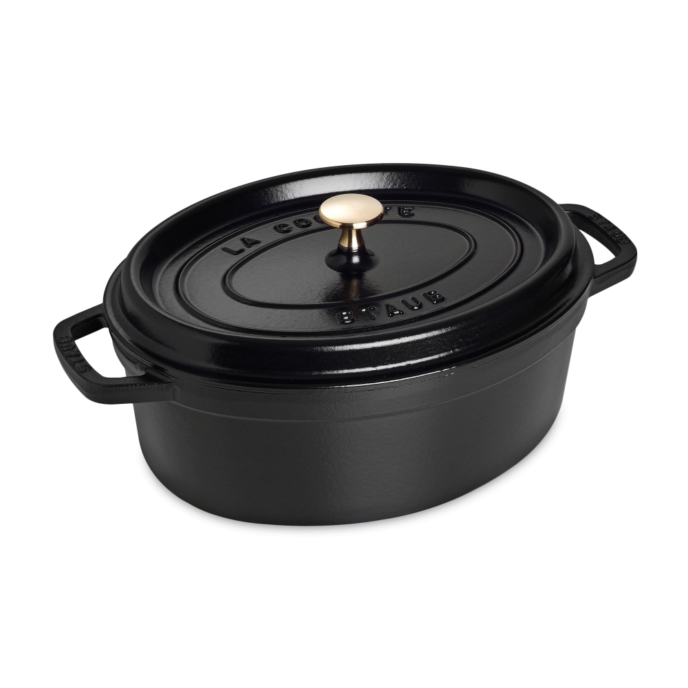 Staub Кокот овальний 29 см, чорний | https://grandposuda.com.ua