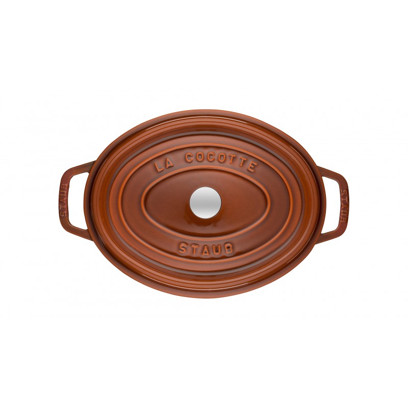 Staub Кокот овальный 29 см, корица | https://grandposuda.com.ua