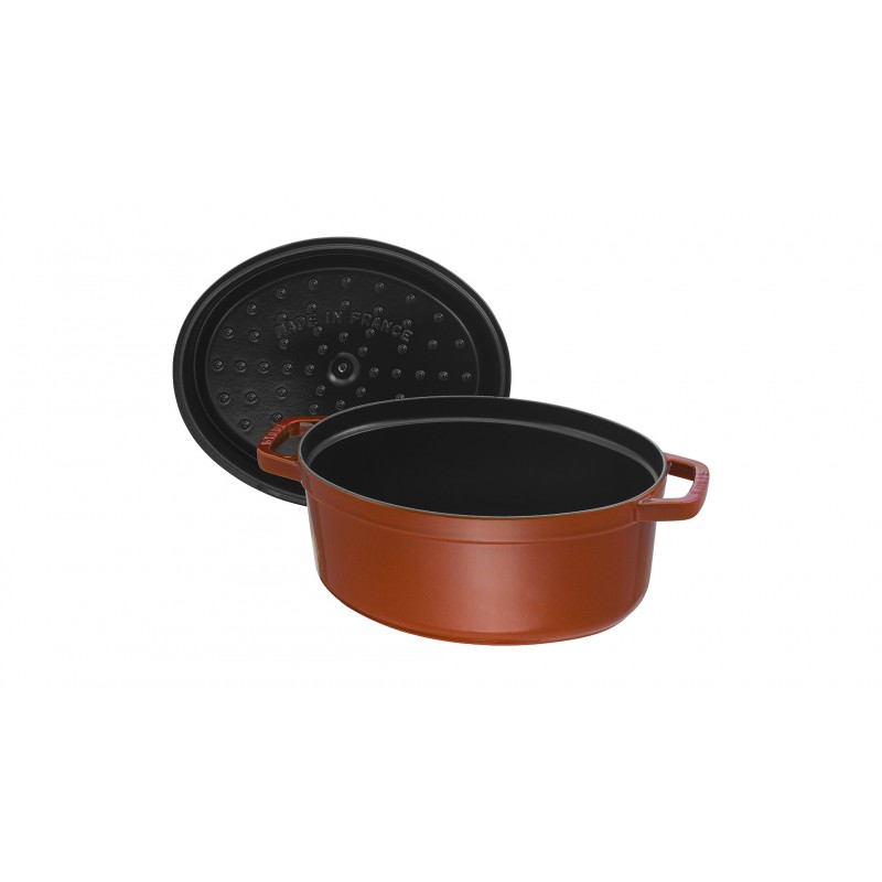 Staub Кокот овальный 29 см, корица | https://grandposuda.com.ua