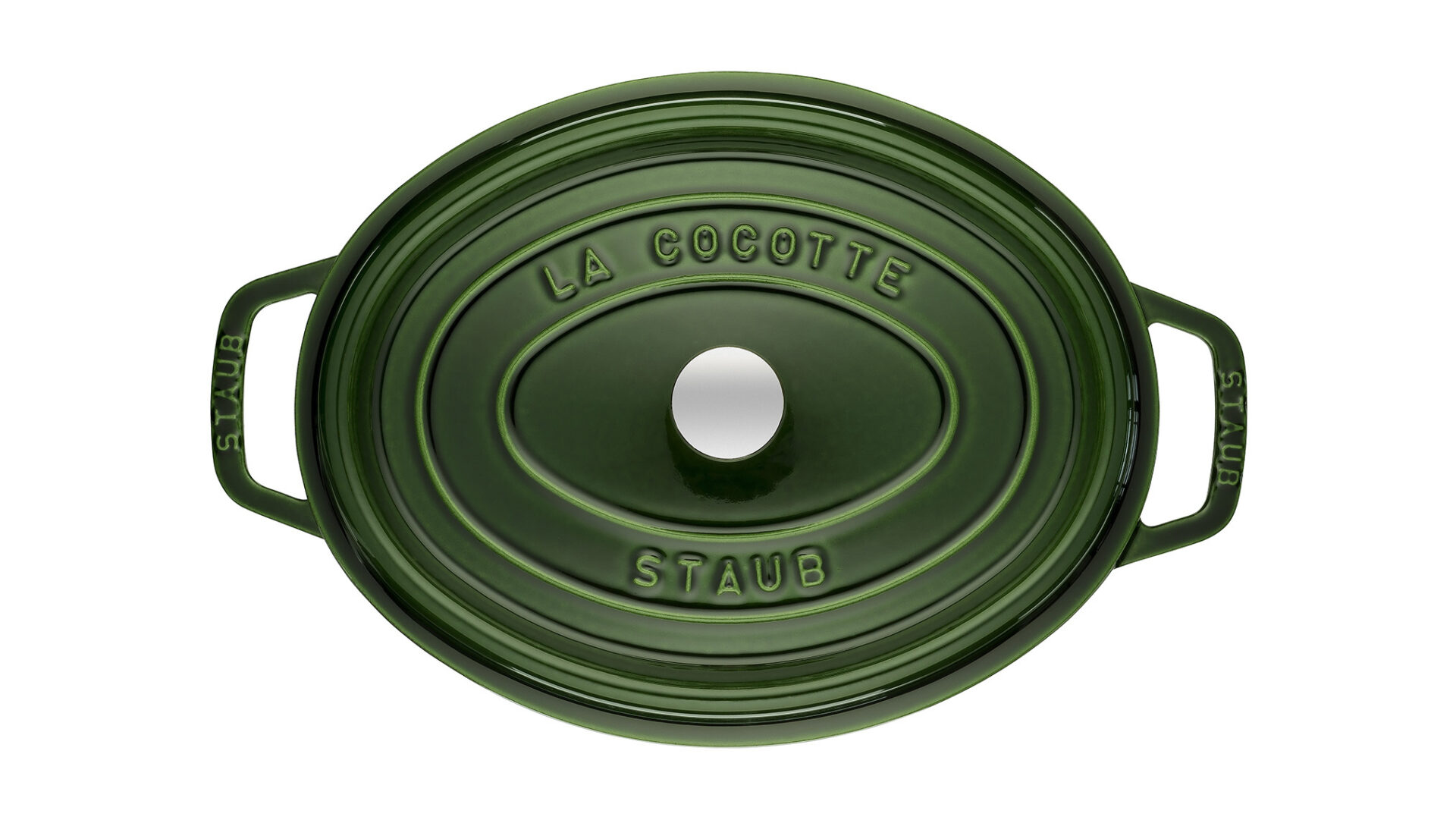 Staub Кокот овальный 29 см, зеленый базилик | https://grandposuda.com.ua