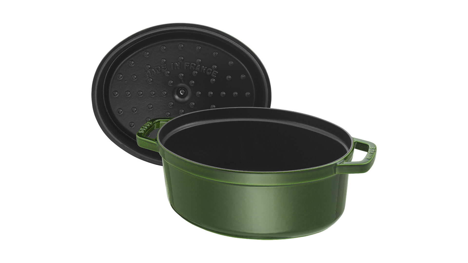 Staub Кокот овальный 29 см, зеленый базилик | https://grandposuda.com.ua