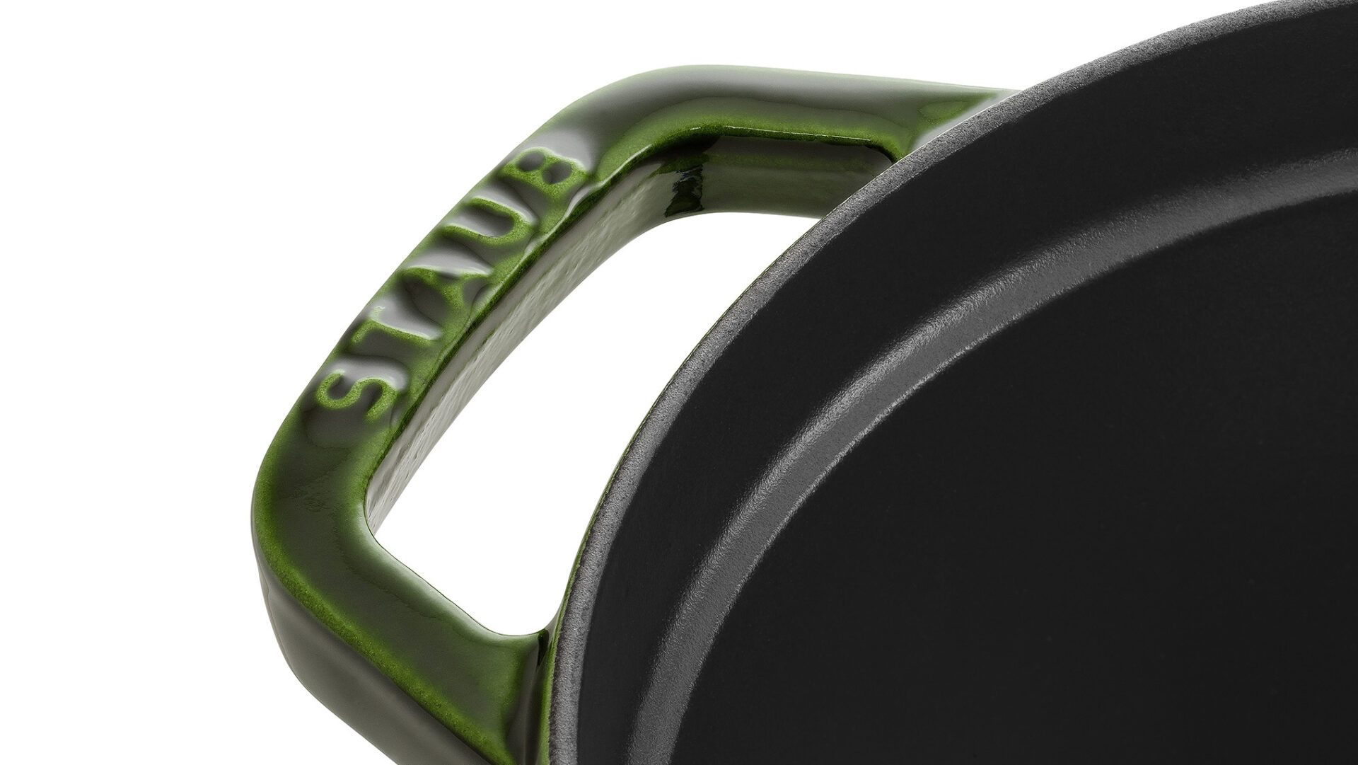 Staub Кокот овальный 29 см, зеленый базилик | https://grandposuda.com.ua
