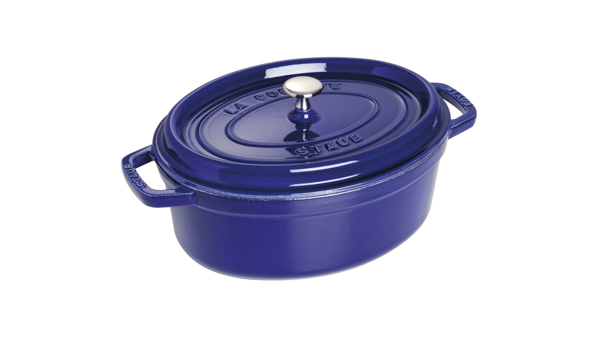 Staub Кокот овальний 29 см, темно-синій | https://grandposuda.com.ua