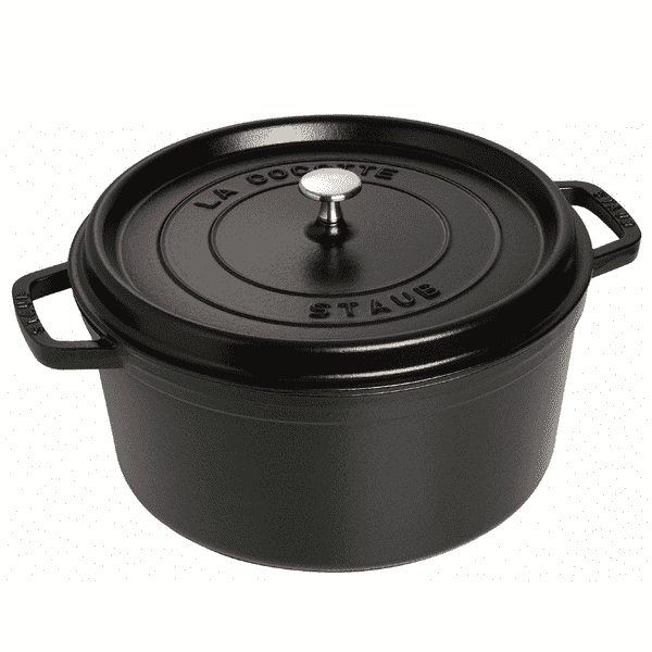 Staub Кокот круглий 30 см, чорний | https://grandposuda.com.ua