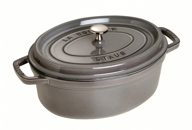 Staub Кокот овальний 31 см, сірий графіт | https://grandposuda.com.ua