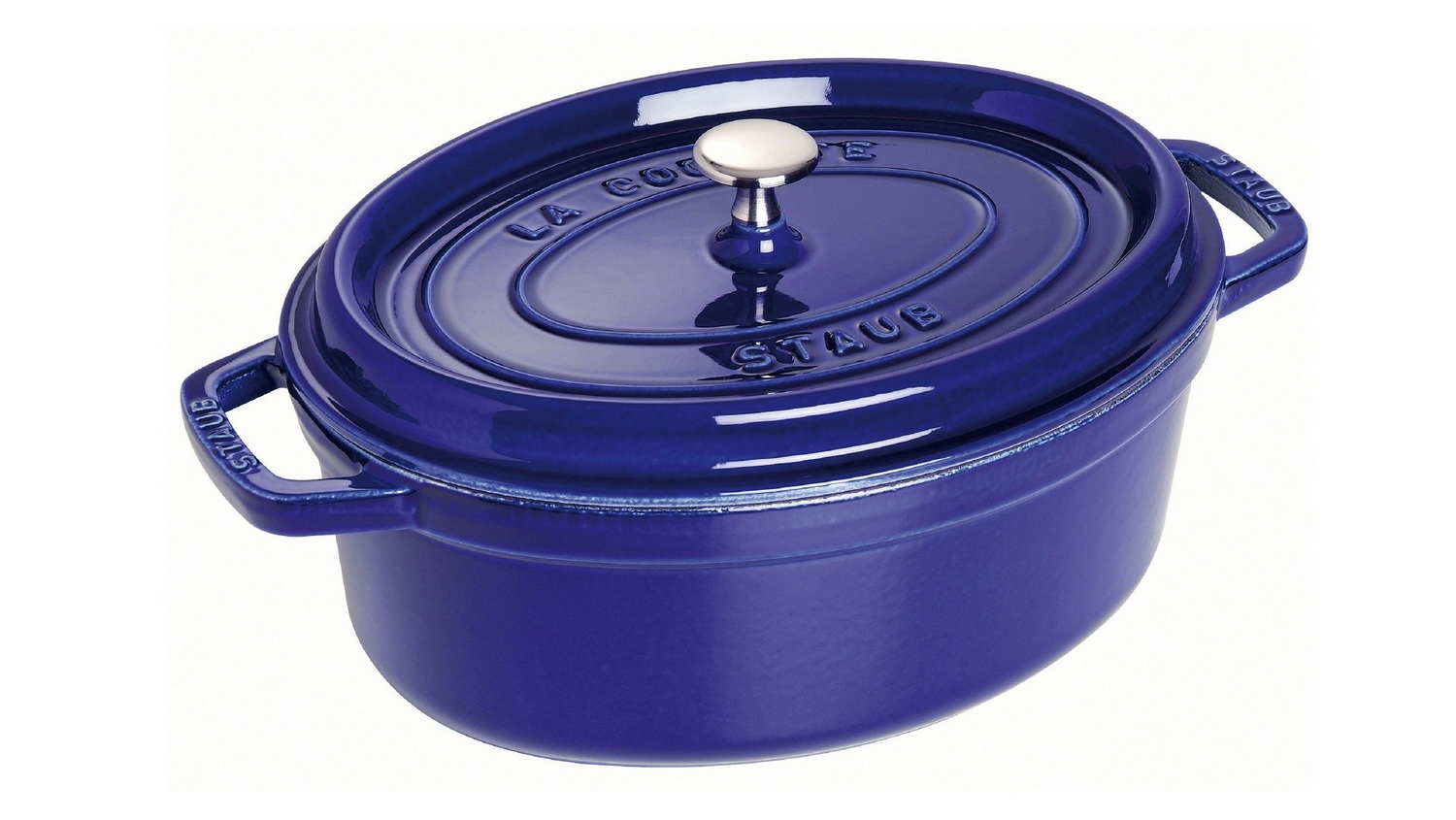 Staub Кокот овальний 31 см, темно-синій | https://grandposuda.com.ua