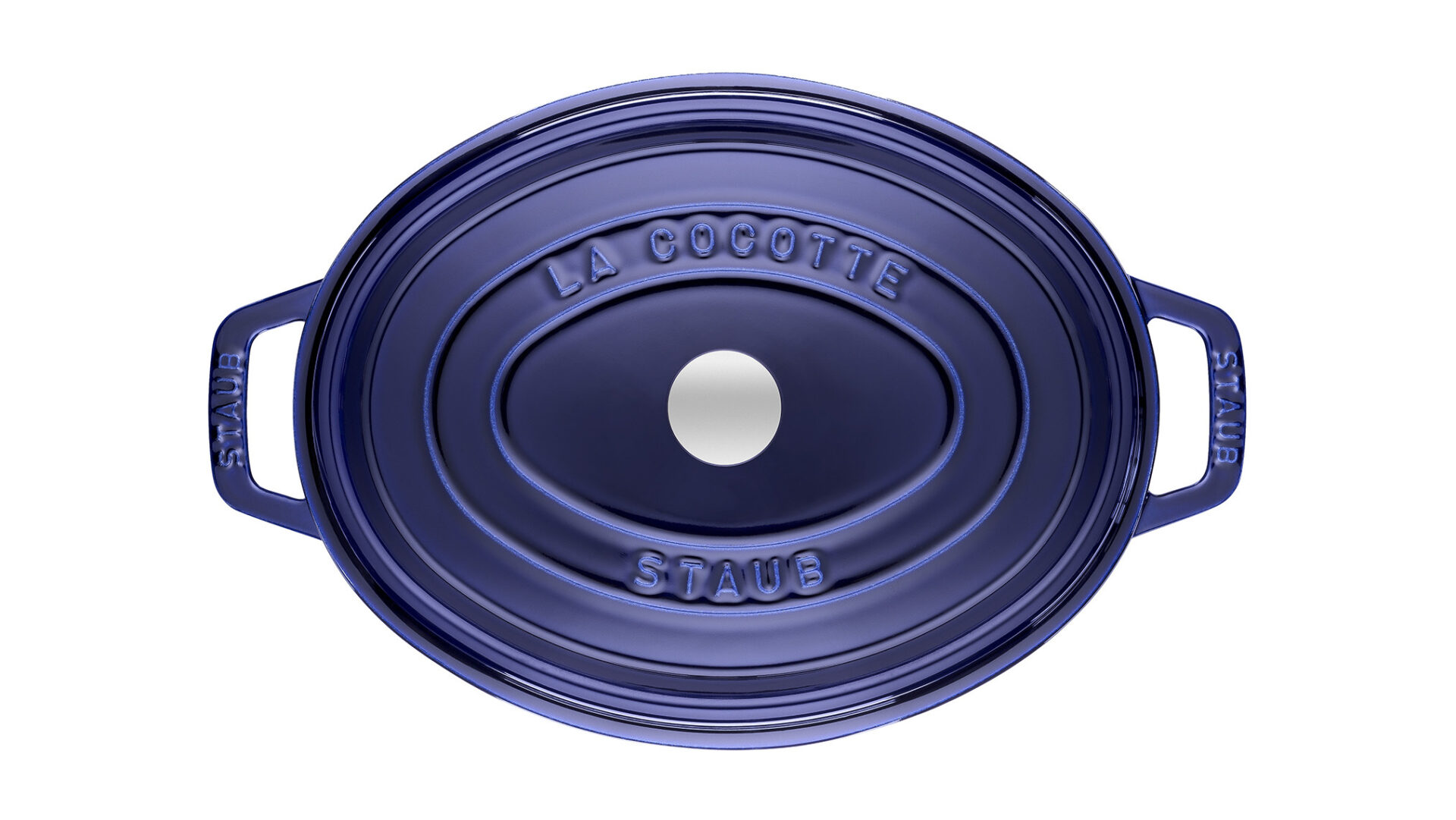 Staub Кокот овальний 33 см, темно-синій | https://grandposuda.com.ua