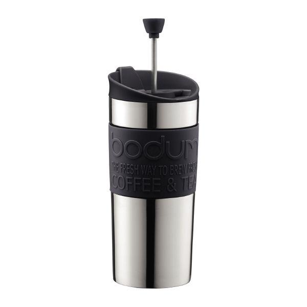 Bodum Термокружка черная, Travel Press 0,35 л | https://grandposuda.com.ua