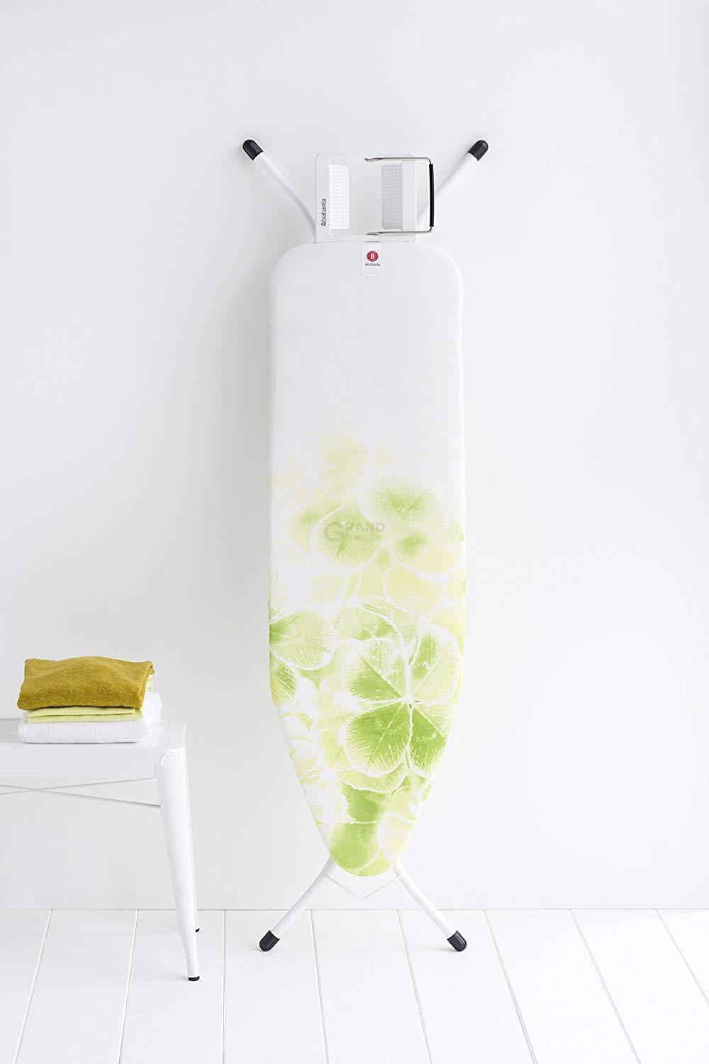 Brabantia Доска с подставкой для парового утюга 124 x 38 см (B) Leaf Clover | https://grandposuda.com.ua