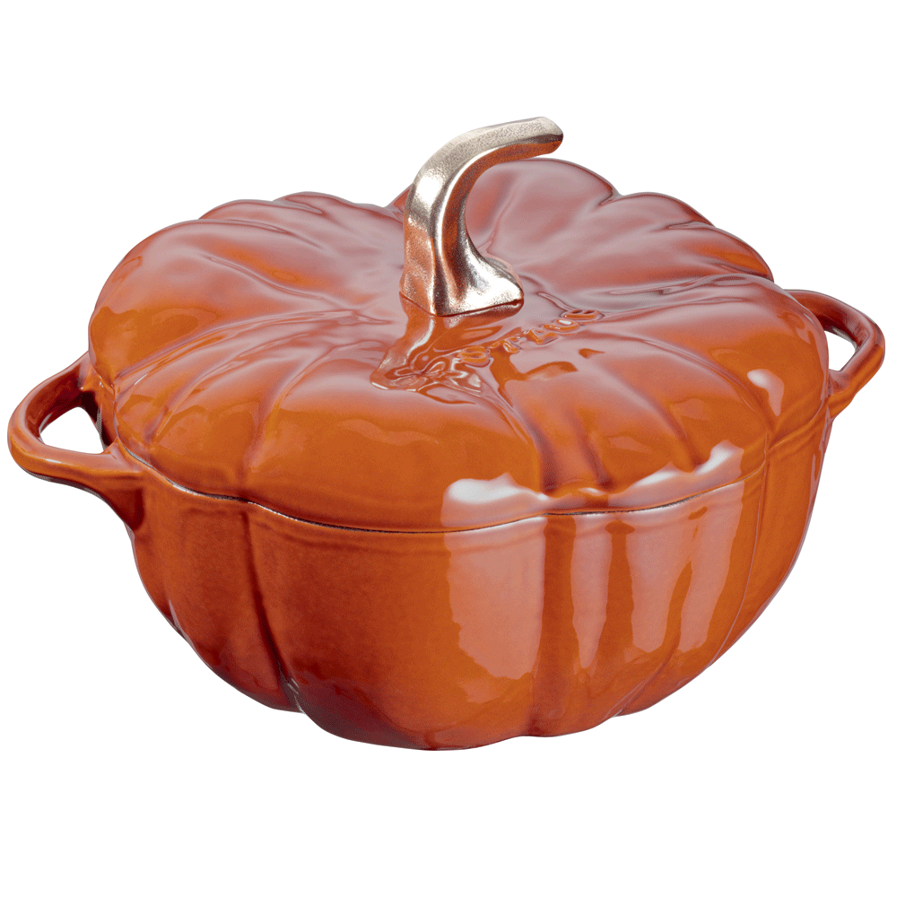 Staub Кастрюля / жаровня в форме тыквы 24 см Burnt Orange | https://grandposuda.com.ua