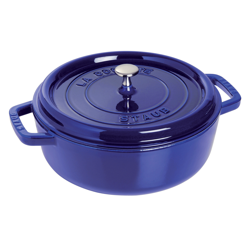 Staub Каструля / жаровня 26 см з кришкою Dark Blue | https://grandposuda.com.ua