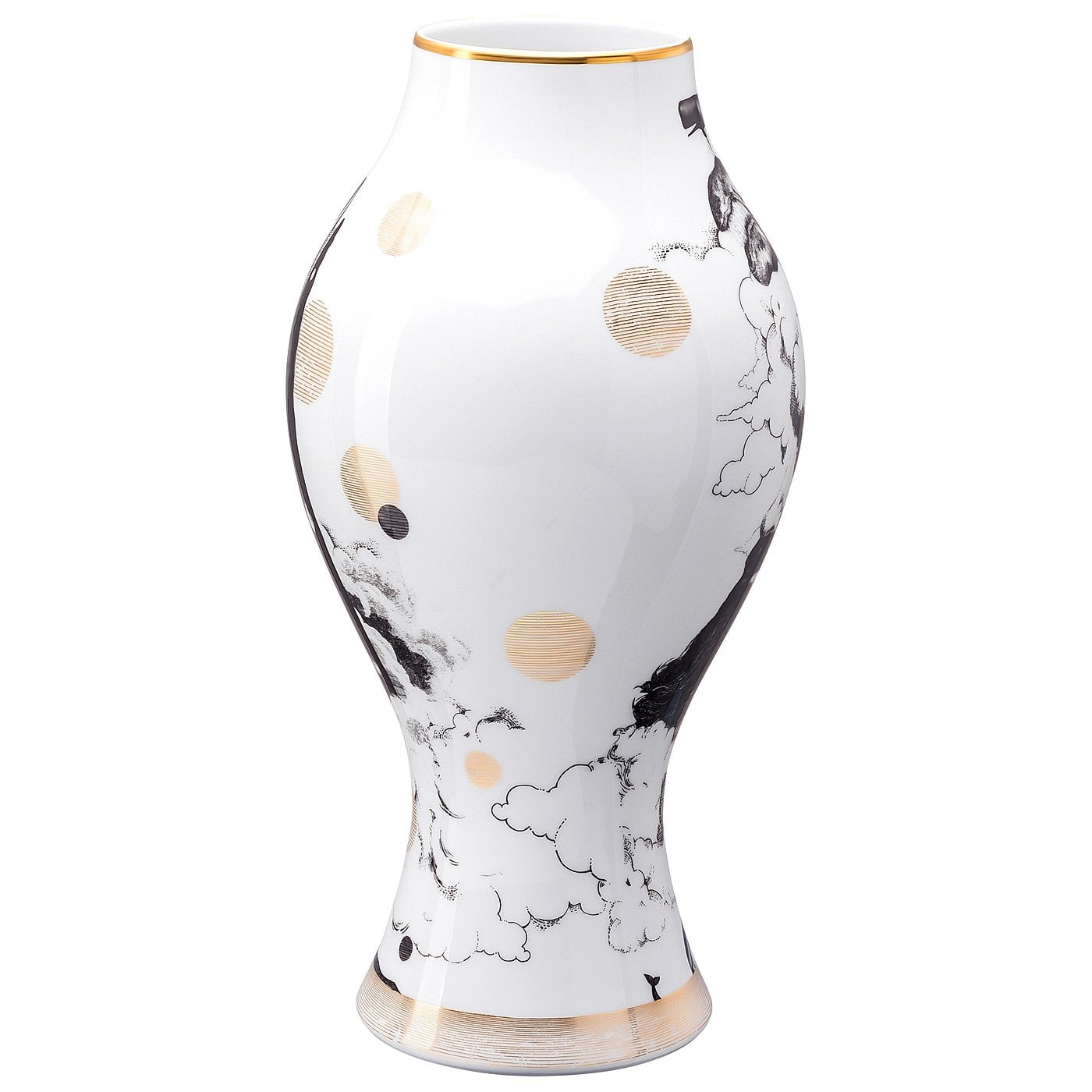 Rosenthal Ваза 40 см черно-белая Cilla Marea | https://grandposuda.com.ua