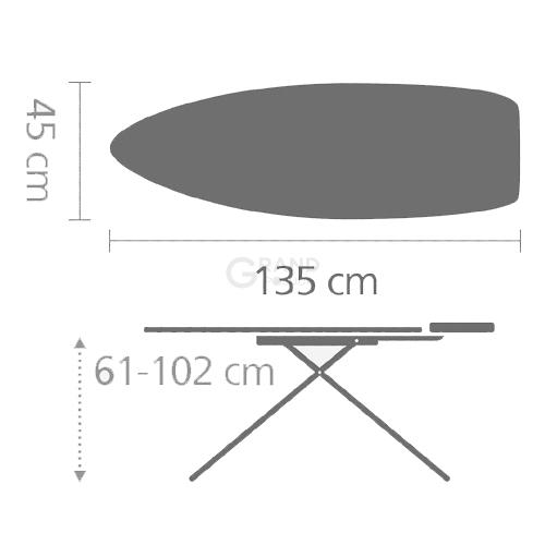 Brabantia Дошка c силіконової підставкою для праски 135 x 45 cm (D) Botanical | https://grandposuda.com.ua