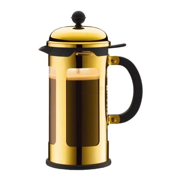 Bodum Френч-пресс с ручкой, золотой, 1 л, Chambord | https://grandposuda.com.ua