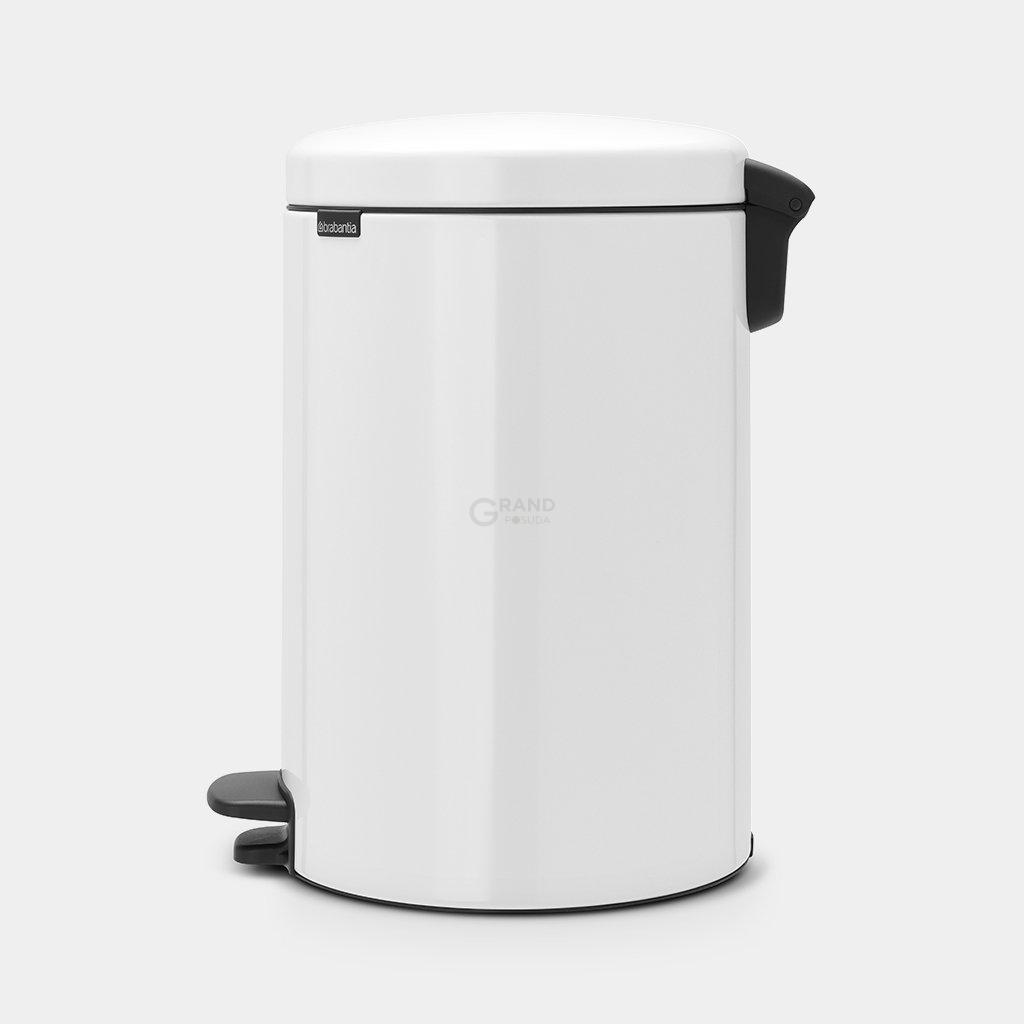 Brabantia Сміттєвий бак з педаллю 20 л безшумний білий NewIcon | https://grandposuda.com.ua