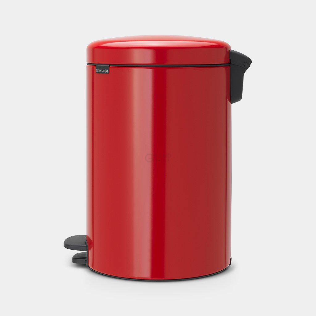 Brabantia Сміттєвий бак з педаллю 20 л безшумний червоний NewIcon | https://grandposuda.com.ua