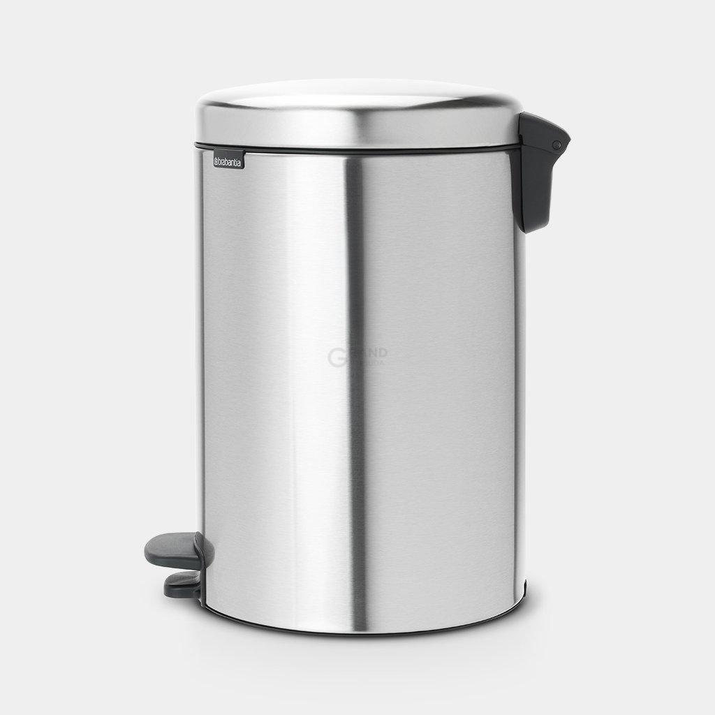 Brabantia Мусорный бак с педалью 20 л бесшумный стальной глянцевый с защитой от отпечатков пальцев NewIcon | https://grandposuda.com.ua