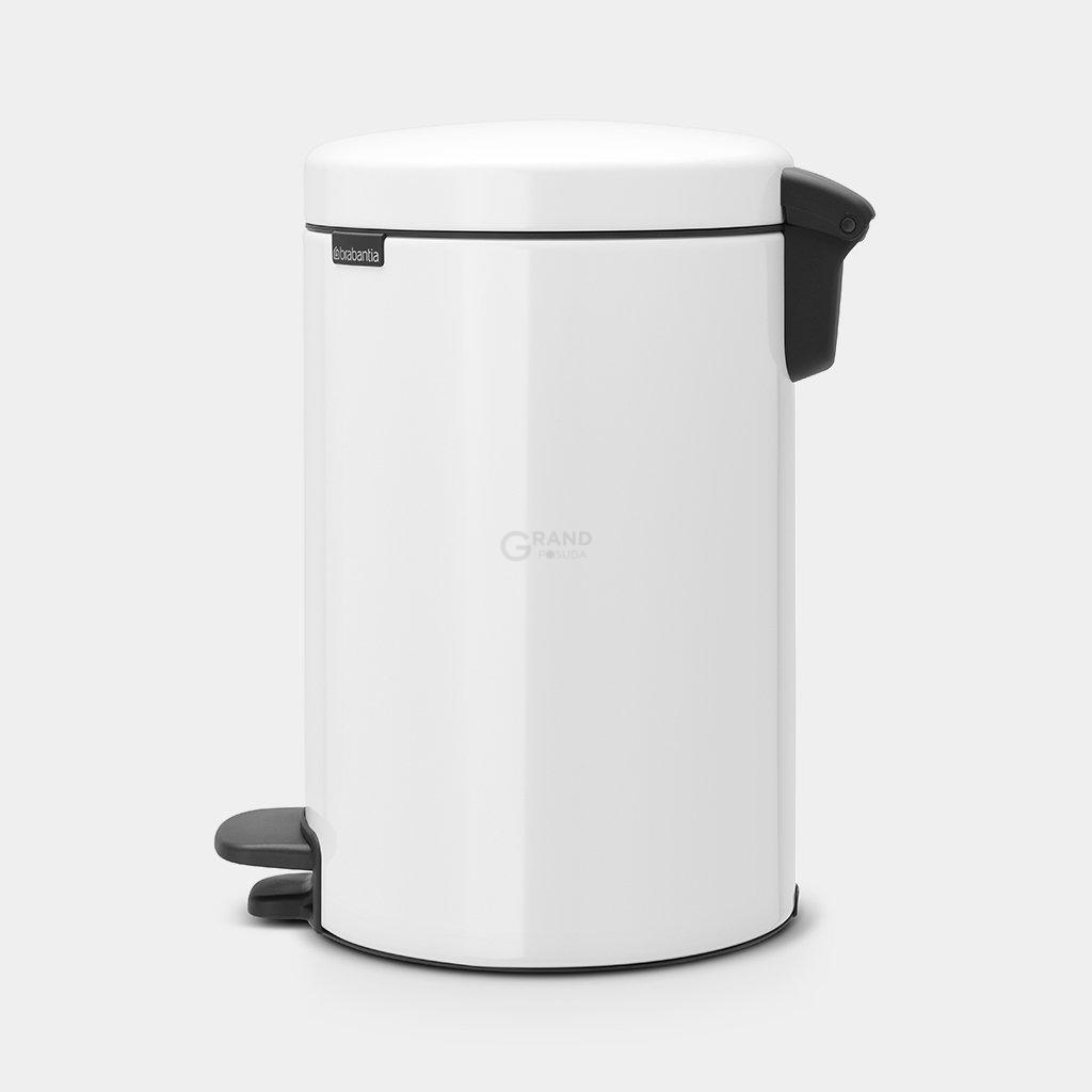 Brabantia Мусорный бак с педалью 12 л бесшумный белый NewIcon | https://grandposuda.com.ua
