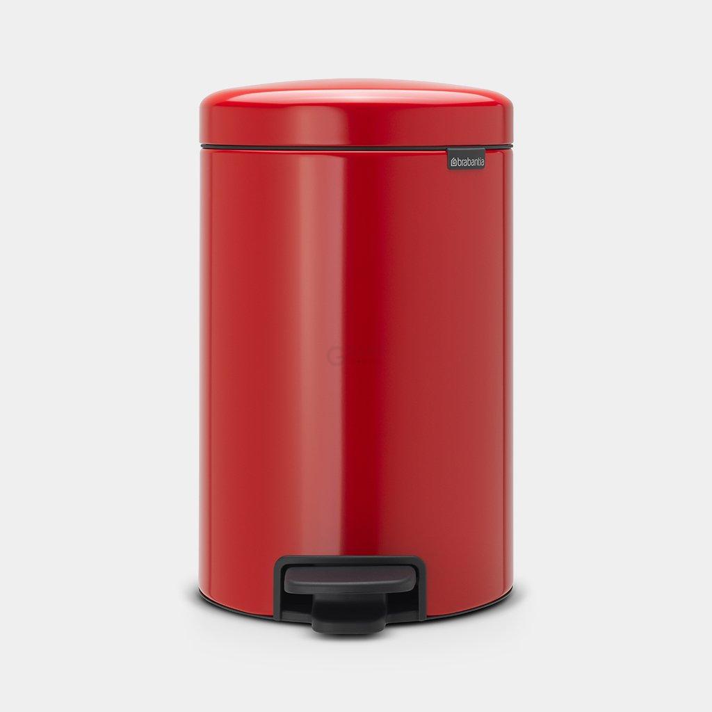 Brabantia Мусорный бак с педалью 12 л бесшумный красный NewIcon | https://grandposuda.com.ua
