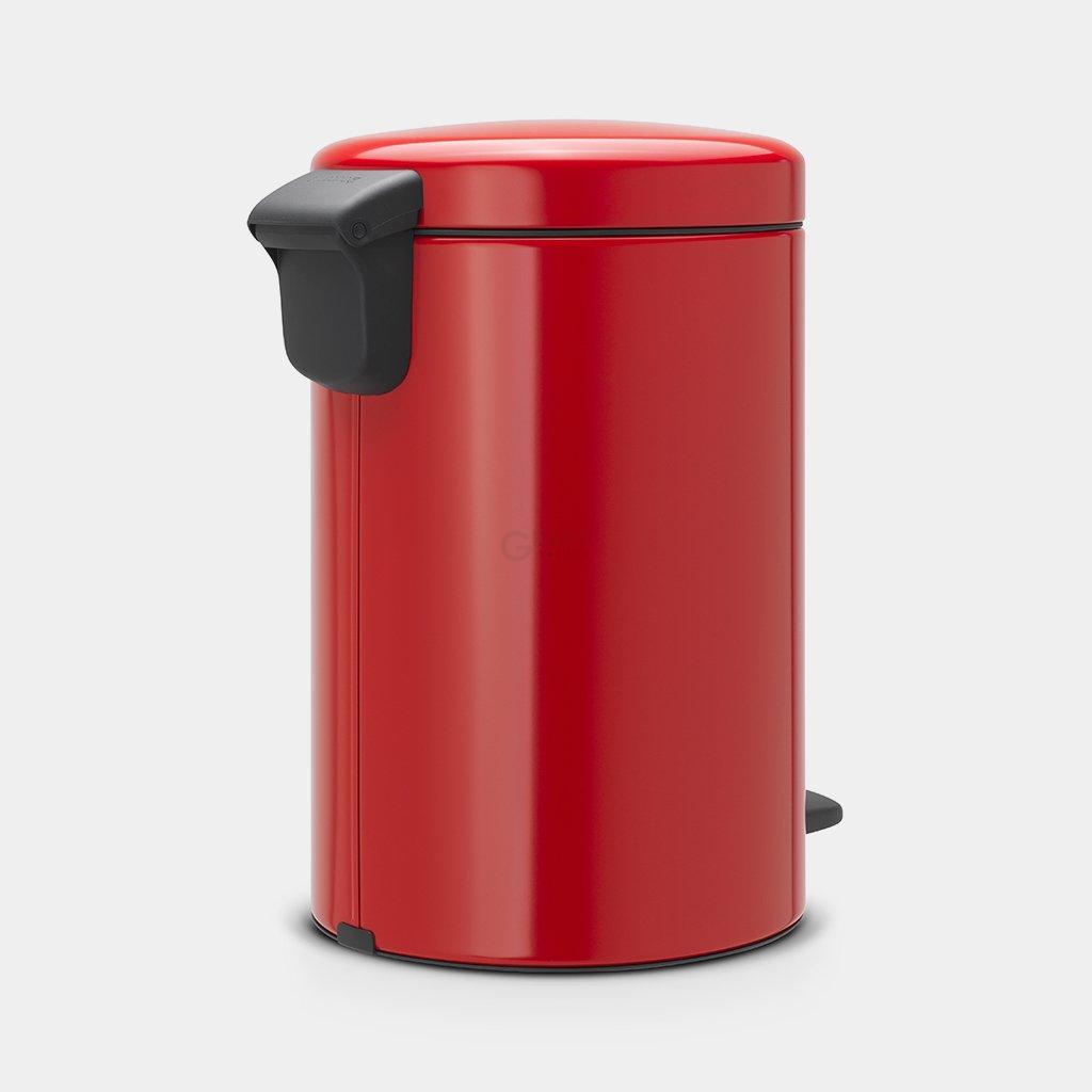 Brabantia Мусорный бак с педалью 12 л бесшумный красный NewIcon | https://grandposuda.com.ua