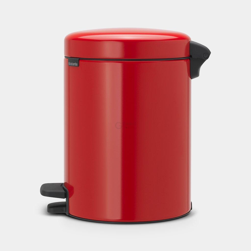 Brabantia Сміттєвий бак з педаллю 5л безшумний червоний NewIcon | https://grandposuda.com.ua