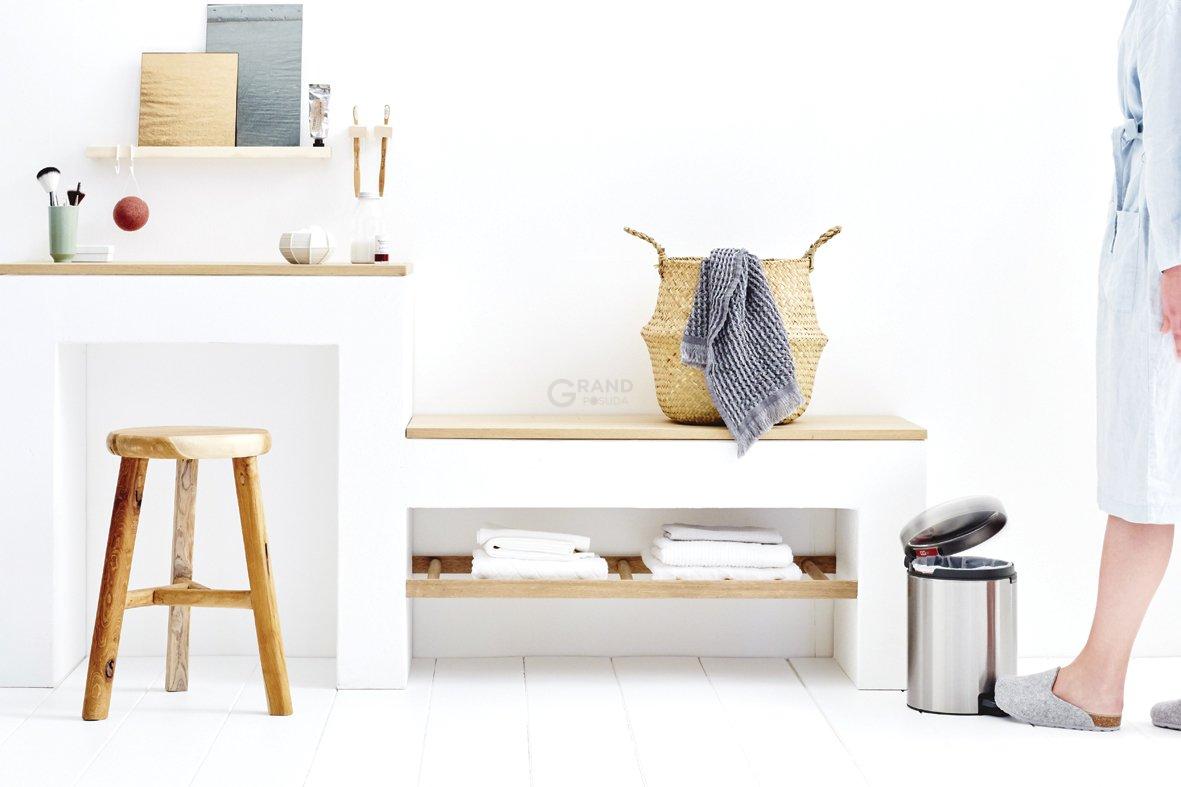 Brabantia Мусорный бак с педалью 5 л бесшумный стальной матовый с защитой от отпечатков пальцев NewIcon | https://grandposuda.com.ua