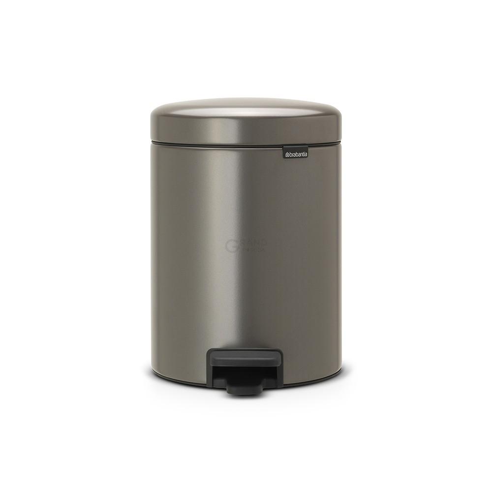 Brabantia Мусорный бак с педалью 5 л бесшумный платиновый NewIcon Brabantia Мусорный бак с педалью 5 л бесшумный платиновый NewIcon | https://grandposuda.com.ua