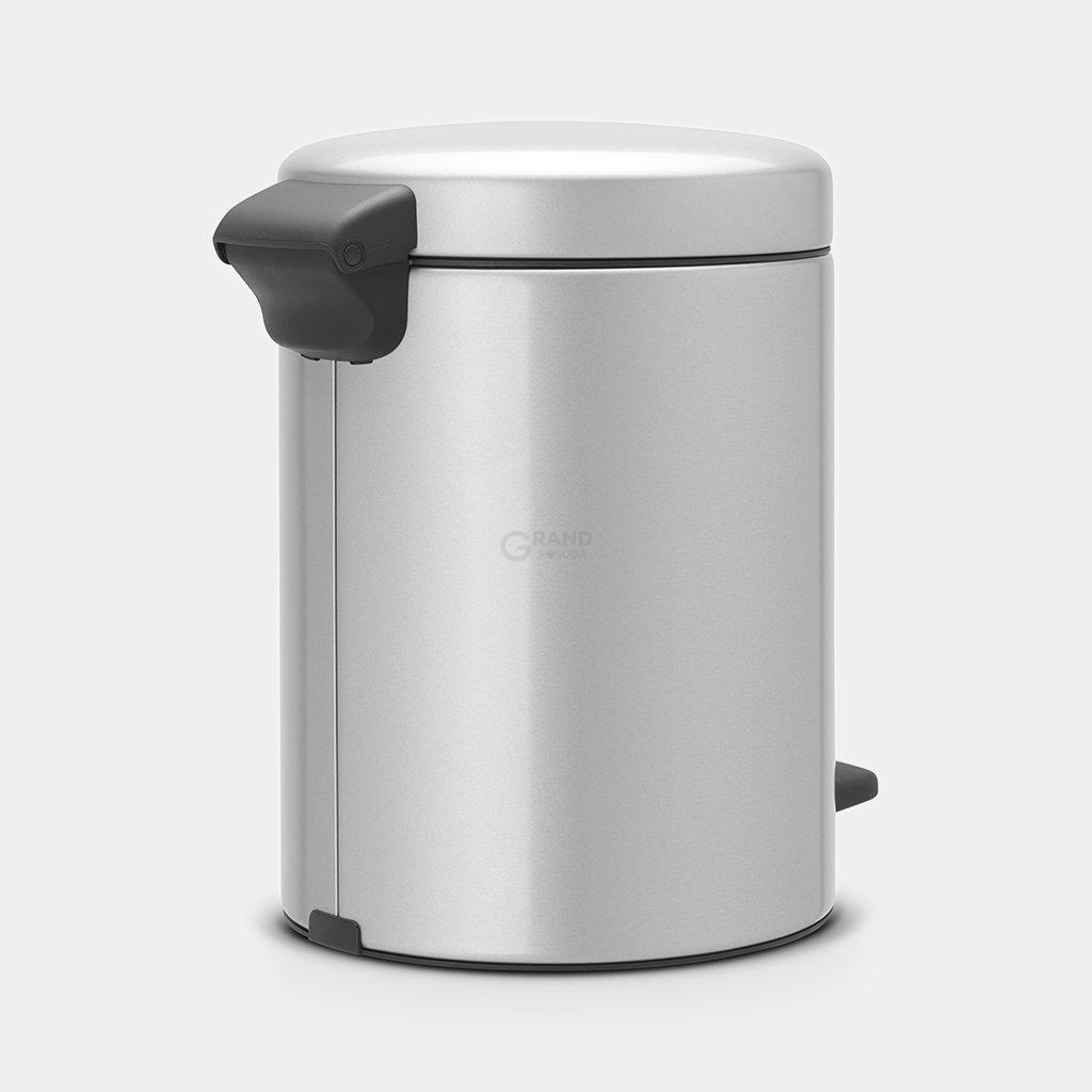 Brabantia Мусорный бак с педалью 5 л бесшумный серый металлик NewIcon | https://grandposuda.com.ua