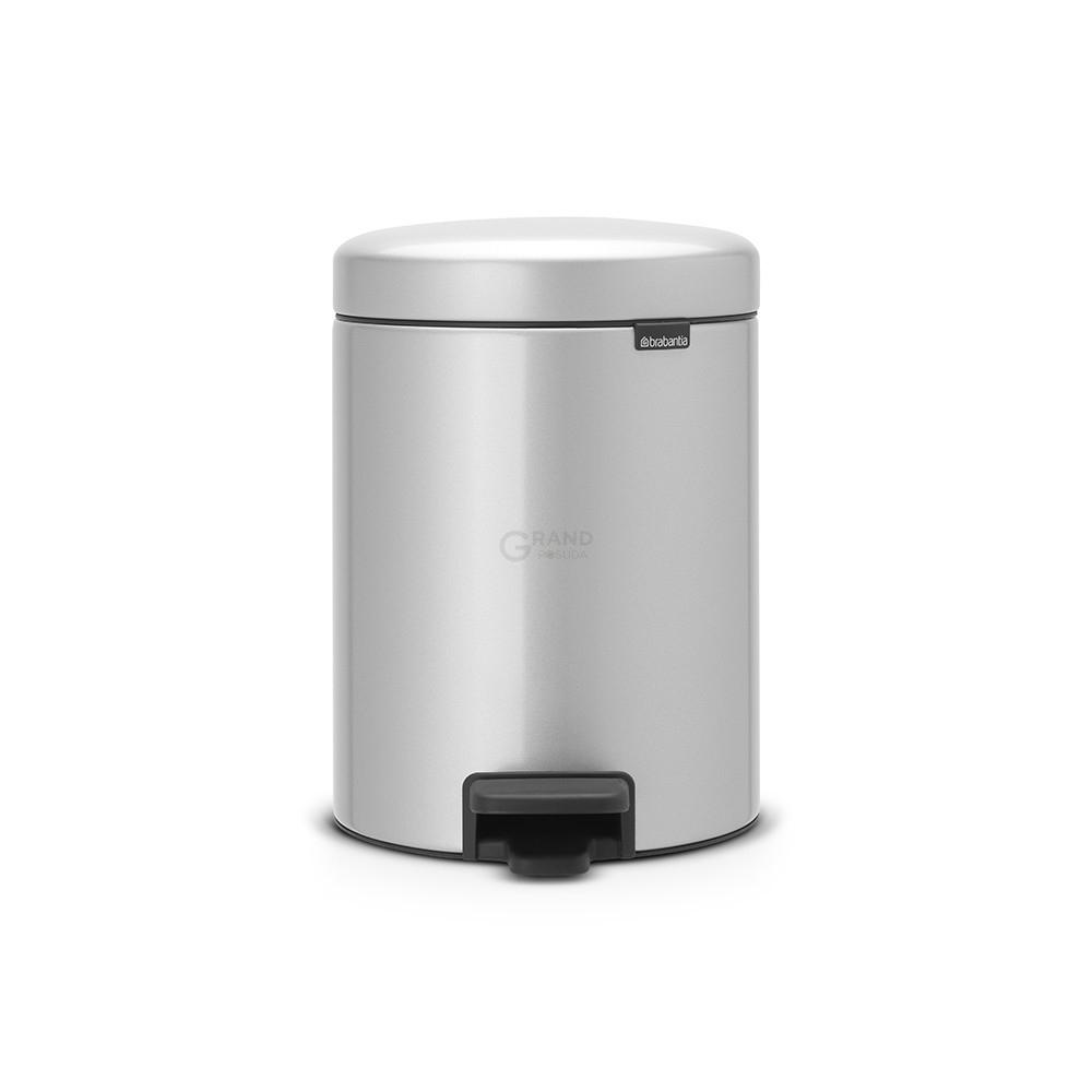 Brabantia Мусорный бак с педалью 5 л бесшумный серый металлик NewIcon Brabantia Мусорный бак с педалью 5 л бесшумный серый металлик NewIcon | https://grandposuda.com.ua