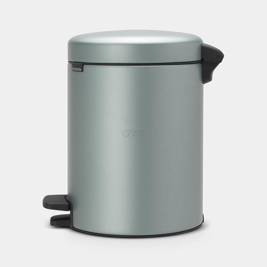 Brabantia Мусорный бак с педалью 5 л бесшумный мятный металлик NewIcon | https://grandposuda.com.ua