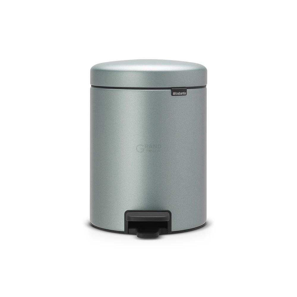 Brabantia Мусорный бак с педалью 5 л бесшумный мятный металлик NewIcon | https://grandposuda.com.ua